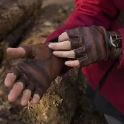 Epic Armoury Fingerlose Lederhandschuhe, Braun -pagan NiedrigerPreis fingerlose lederhandschuhe braun 2