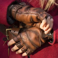 Epic Armoury Fingerlose Lederhandschuhe, Braun -pagan NiedrigerPreis fingerlose lederhandschuhe braun 3