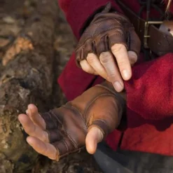 Epic Armoury Fingerlose Lederhandschuhe, Braun -pagan NiedrigerPreis fingerlose lederhandschuhe braun 4