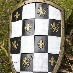 Epic Armoury LARP Checkered Schild Weiß / Schwarz / Gold -pagan NiedrigerPreis larp checkered schild weiss schwarz gold 3