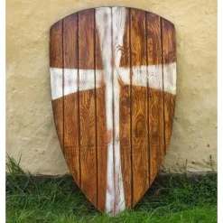 Epic Armoury LARP Drachen Schild Holz Mit Weißem Kreuz -pagan NiedrigerPreis larp drachen schild holz mit weissem kreuz 2