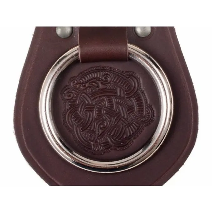 Lederwaffenhalter Für Gürtel Viking Motiv, Braun 2 Lederwaffenhalter Für Gürtel Viking Motiv, Braun – Bild 2