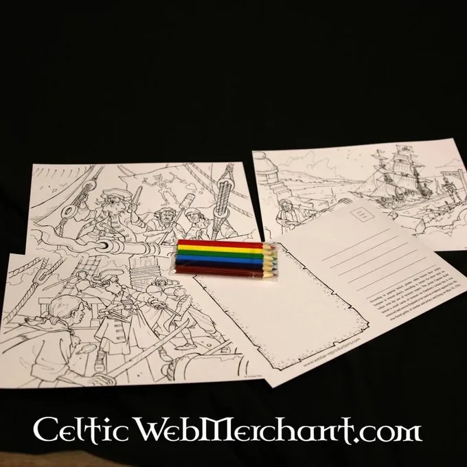 Set Färbung Postkarten Piraten 2 Set Färbung Postkarten Piraten – Bild 2